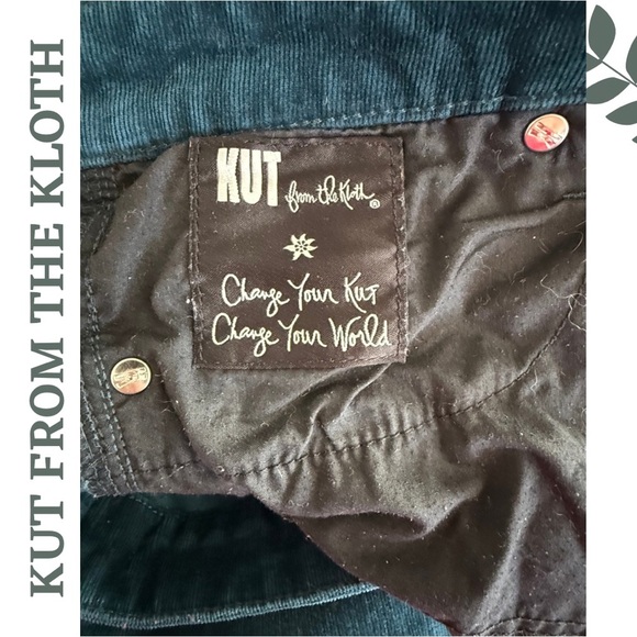Kut From The Kloth Catherine Corduroy Boyfriend Pants - Jewel Tone Green Size 16 - Picture 10 of 11